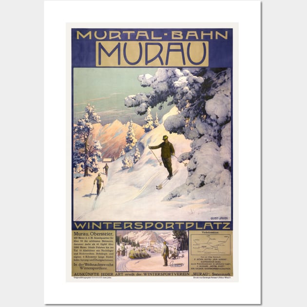 Murtalbahn Murau Austria Vintage Poster 1907 Wall Art by vintagetreasure